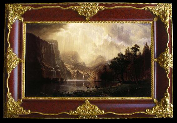 framed  Albert Bierstadt Among the Sierra Nevada Mountains, Ta119-3